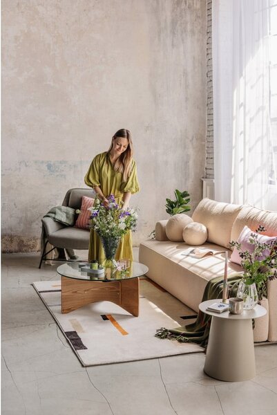 Šedá rozkládací pohovka z textilie bouclé 247 cm Quinoa – Bonami Selection