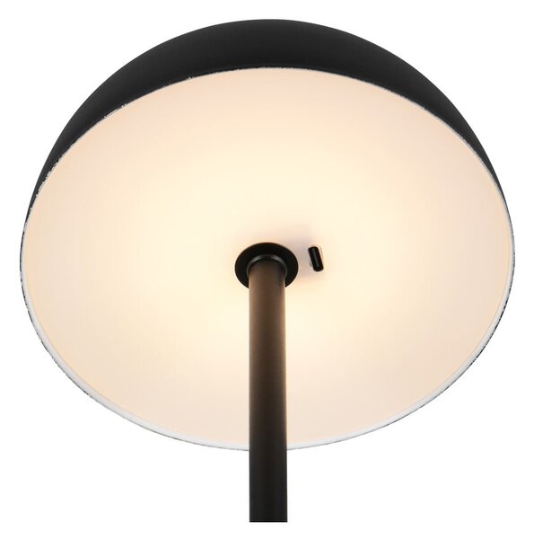 Matně černá LED stolní lampa s kovovým stínidlem (výška 21 cm) Munoz – Reality