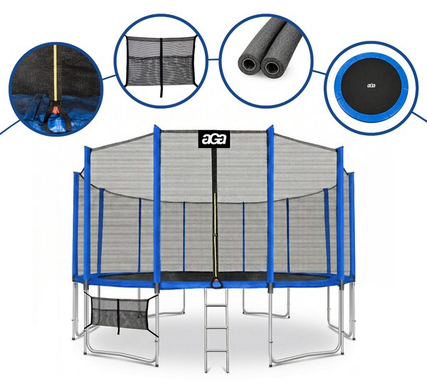 Trampolína Aga SPORT PRO 500 cm Blue + ochranná síť