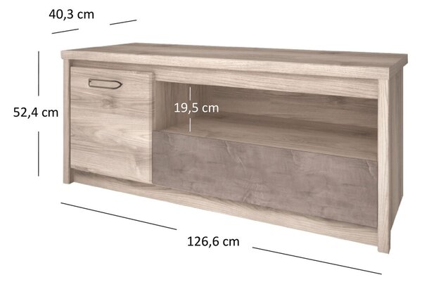 TV stolek 1d1s/125 kaštan nairobi / onyx Jazz