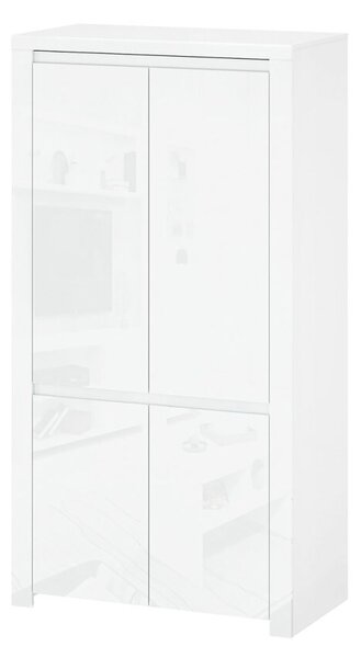 Skříň čtyřdveřová Lingo 106x202x56 cm Bílý lesk