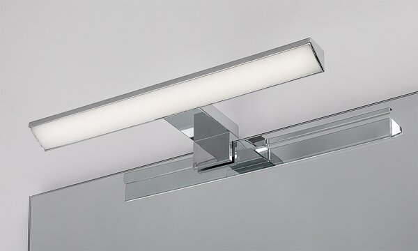 Koupelnové nástěnné LED svítidlo LORIC chrom, šířka 30 cm