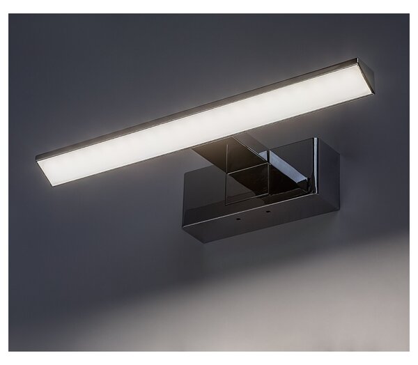 Koupelnové nástěnné LED svítidlo LORIC chrom, šířka 30 cm