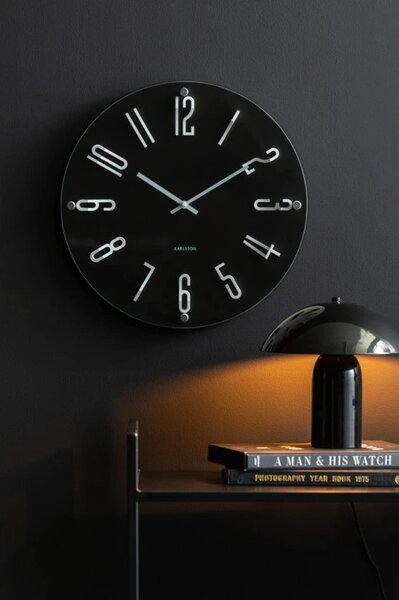 Designové nástěnné hodiny 6090BK Karlsson 40cm