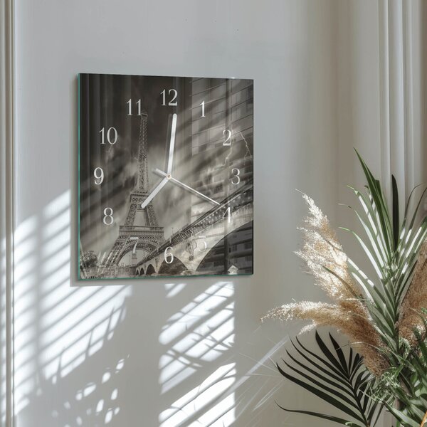 Skleněné hodiny Paříž zskb-30x30-00083694