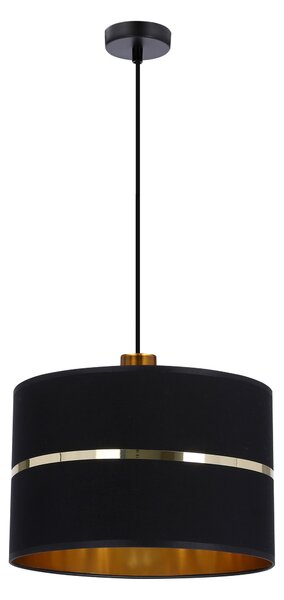 Candellux ASSAM Lustr lamp black+golden 1X60W E27 black lampshade with golden stripe