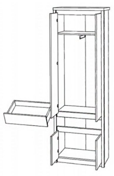 Skříň čtyřdveřová se zásuvkou Norton 66x210x40 cm Dub sonoma