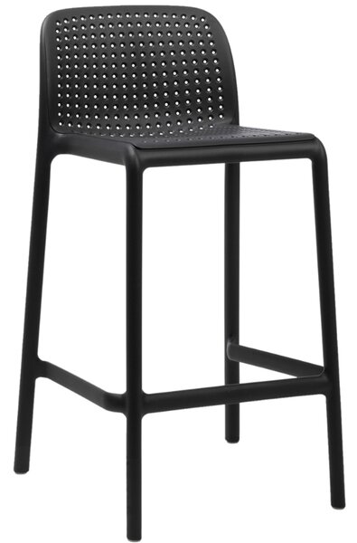 Nardi Antracitově šedá plastová barová židle Lido Mini 65 cm