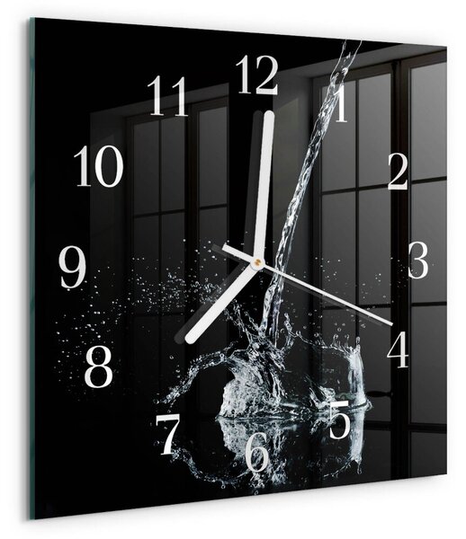 Skleněné hodiny Voda zskb-30x30-00089428