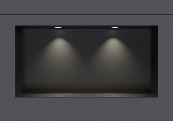 Nerezový nástěnný výklenek NT206010X bez ráfku s LED reflektorem - 20 x 60 x 10 cm (v x š x h) - možnost volby barvy
