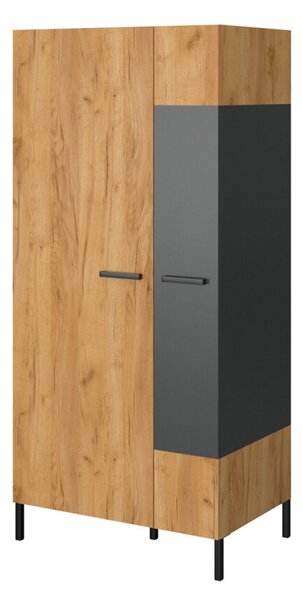 Skříň dvoudveřová Santes 90x197x60.1 cm Dub craft zlatý / Antracit