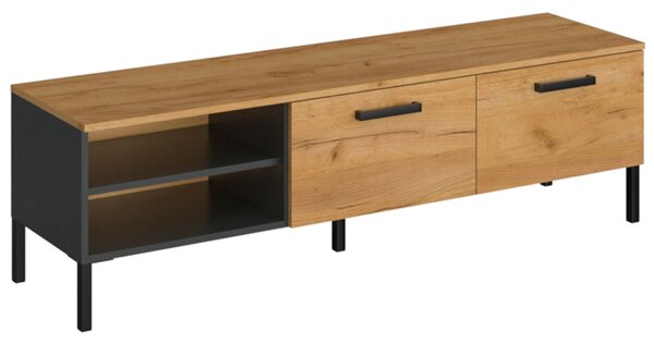 TV stolek 2k/155 dub craft zlatý / antracit Santes