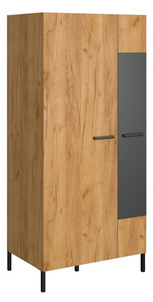 Skříň dvoudveřová Santes 90x197x60.1 cm Dub craft zlatý / Antracit