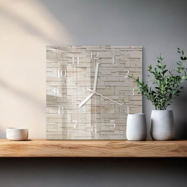 Skleněné hodiny Kamenná zeď zskb-30x30-00058508
