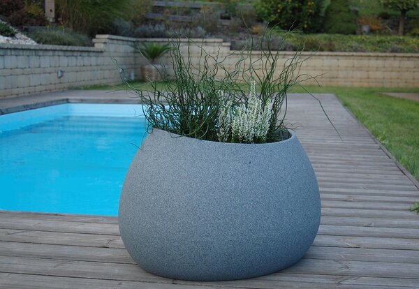 Květináč EVOLIA 60 cm, šedý granit