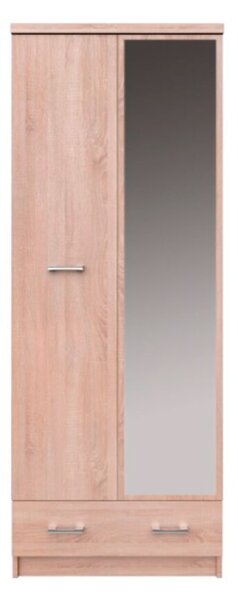 Skříň dvoudveřová se zrcadlem a zásuvkou Top Mix 60x183x33 cm Dub sonoma