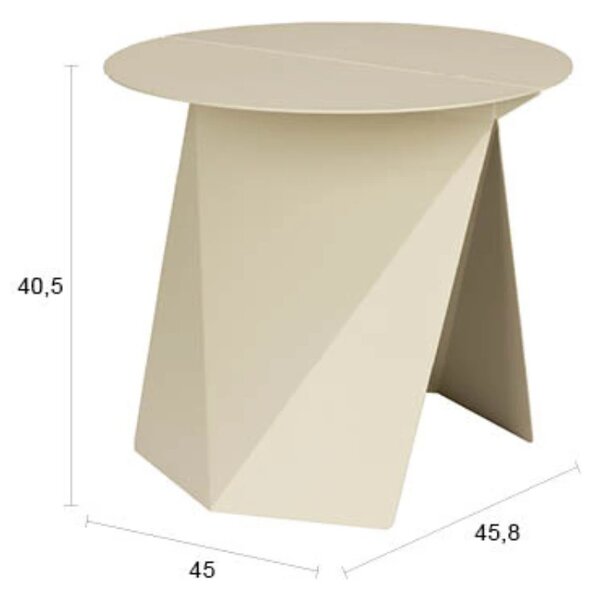 Zuiver Béžový kovový odkládací stolek FOLDY 46 cm