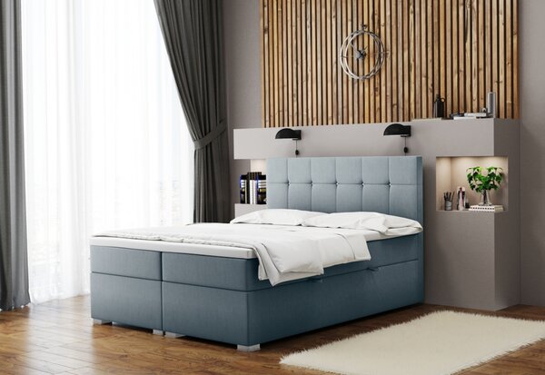 Čalouněná postel boxspring NORIS + topper, 120x200, matt velvet 83