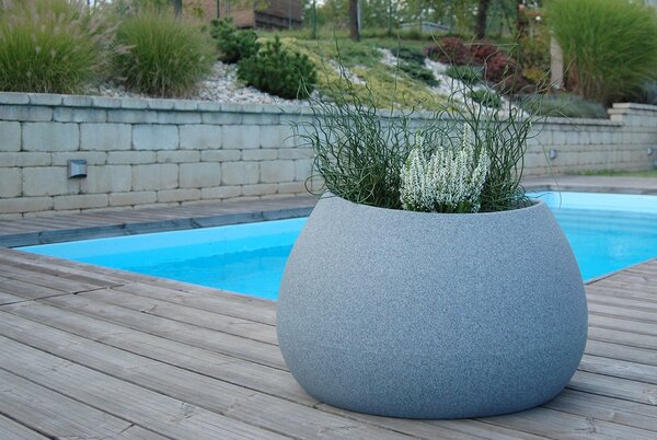 Květináč EVOLIA 60 cm, šedý granit