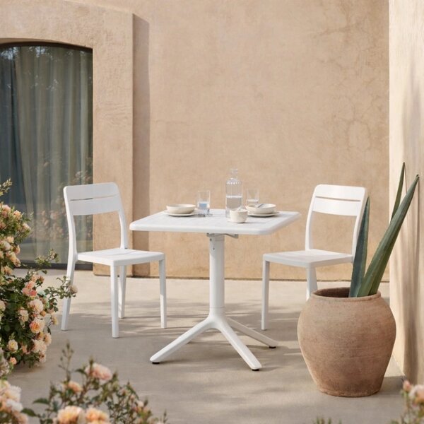 SCAB Bílý zahradní skládací stůl Eco 70 x 70 cm