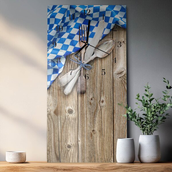 Skleněné hodiny vertikální Bavorská dřevěná plaketa zsppc-30x60-00182519
