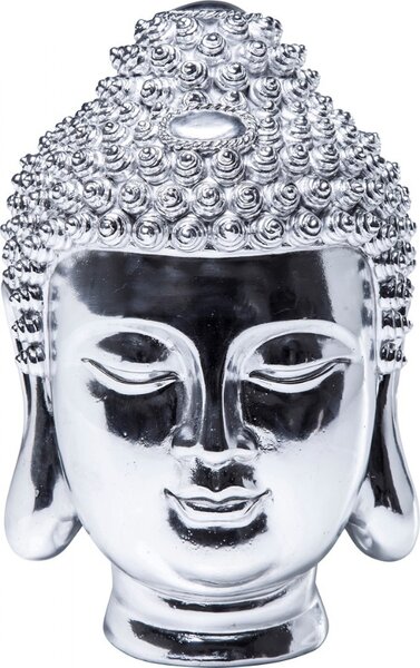 Dekorace Budha Kare Design hlava Chrome 30x16x18cm