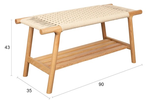 Dutchbone Dubová lavice KINTARO 90 cm