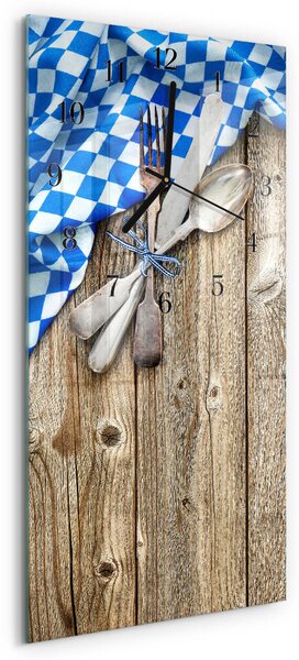 Skleněné hodiny vertikální Bavorská dřevěná plaketa zsppc-30x60-00182519