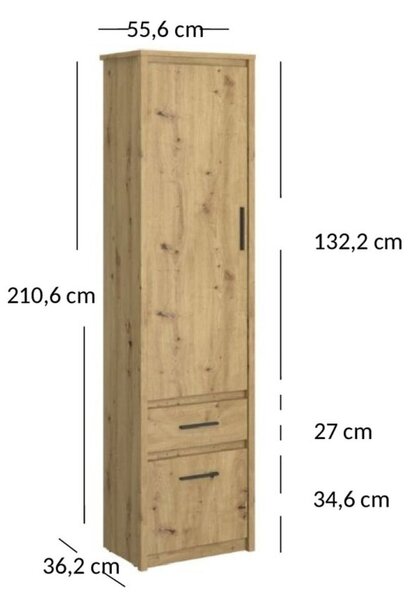 Regál 2d1s dub artisan Ayson
