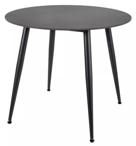 Kulatý jídelní stůl RION 90 cm s keramickou deskou, černý mramor