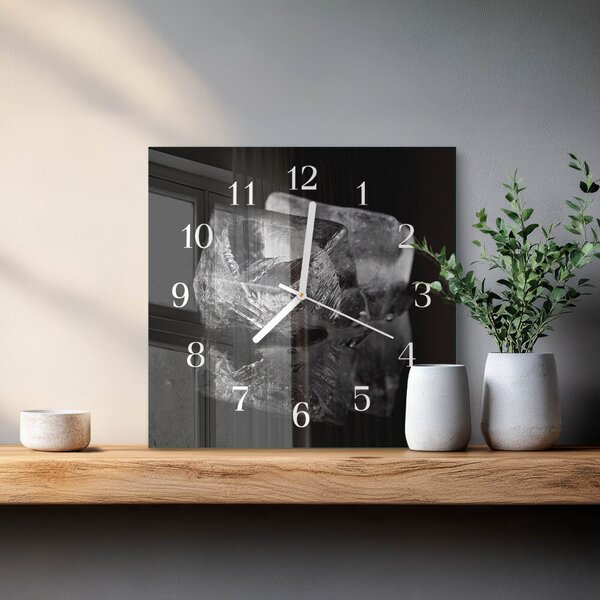 Skleněné hodiny Kostky ledu zskb-30x30-00093590