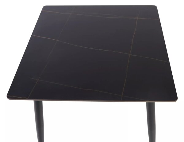 Jídelní stůl RION 80x80 cm s keramickou deskou, černý mramor