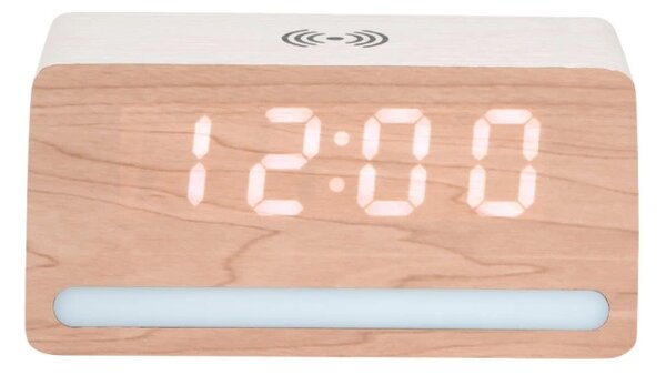 LED hodiny-budík 6078WH Karlsson s nabíječkou smartphonů 16cm