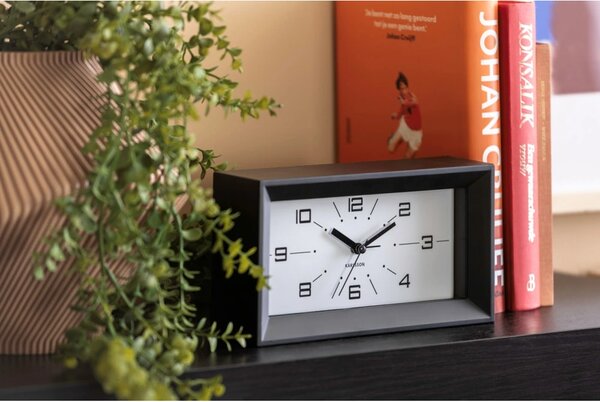 Designové stolní hodiny s budíkem 6066BK Karlsson 20cm
