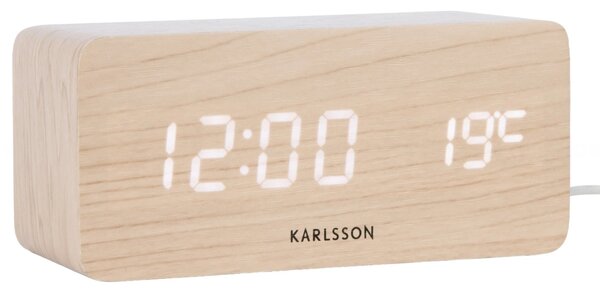 LED budík-hodiny 5933WD Karlsson s nabíječkou smartphonů 15cm
