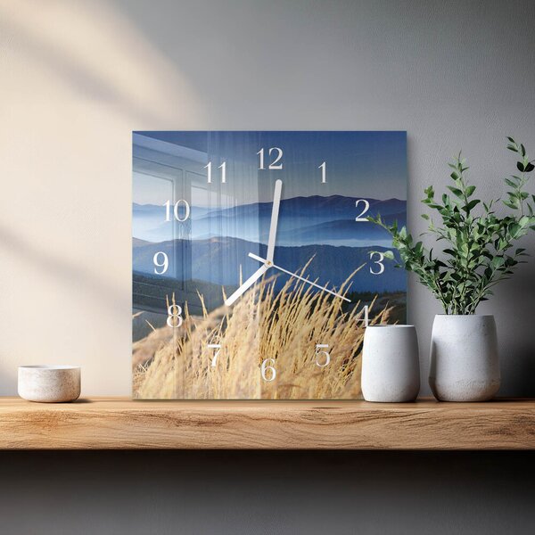 Skleněné hodiny Hory Tráva zskb-30x30-00080434