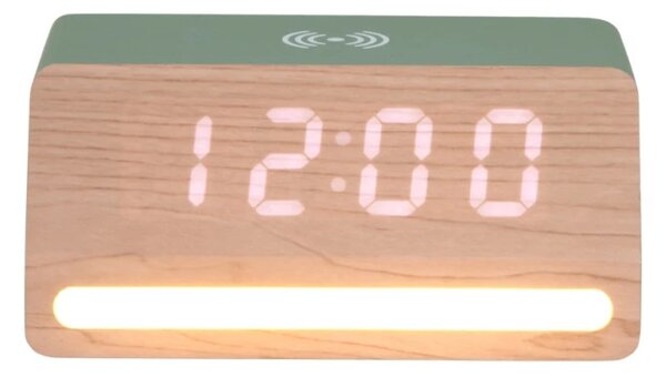 LED hodiny-budík 6078GR Karlsson s nabíječkou smartphonů 16cm