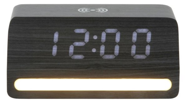 LED hodiny-budík 6078BK Karlsson s nabíječkou smartphonů 16cm