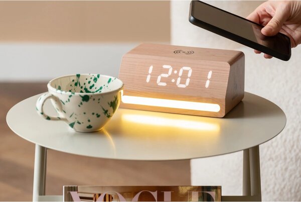 LED hodiny-budík 6078WD Karlsson s nabíječkou smartphonů 16cm