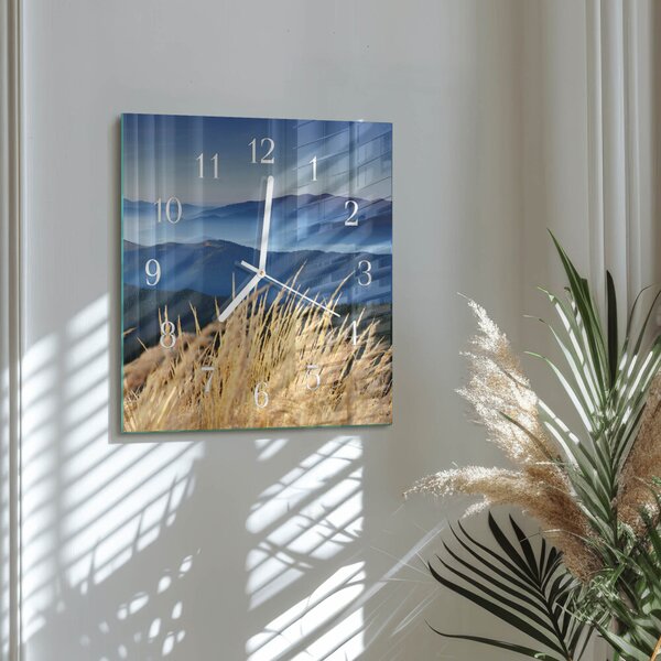 Skleněné hodiny Hory Tráva zskb-30x30-00080434