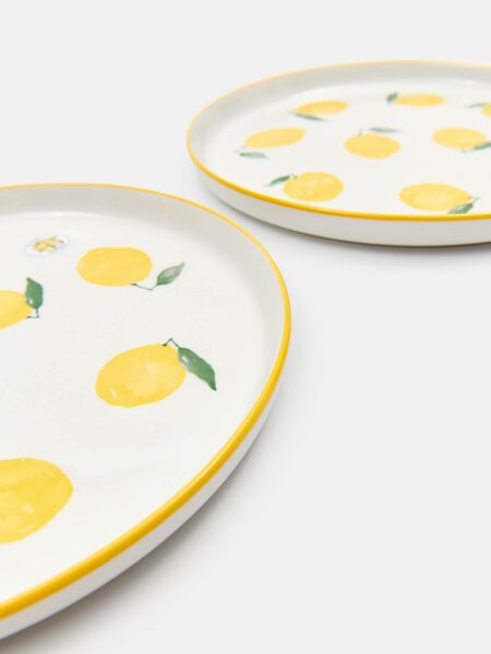 Sinsay - Keramické talíře s motivem citronů 2 pack - vícebarevná