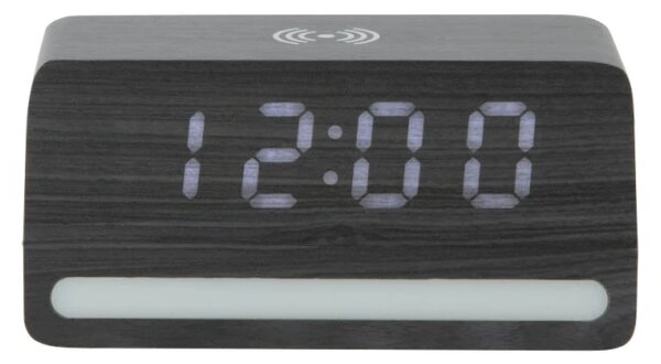 LED hodiny-budík 6078BK Karlsson s nabíječkou smartphonů 16cm