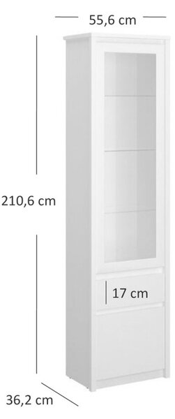 Vitrína 1d1w1s bílý Erden