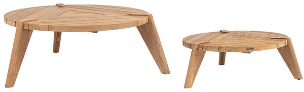Bizzotto Set dvou dřevěných zahradních stolků Camden 80/100 cm