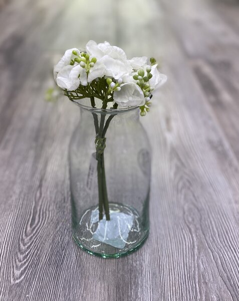 Umělá květina Gasper divoká hortenzie bílá 20cm