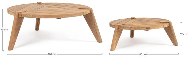 Bizzotto Set dvou dřevěných zahradních stolků Camden 80/100 cm