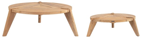 Bizzotto Set dvou dřevěných zahradních stolků Camden 80/100 cm