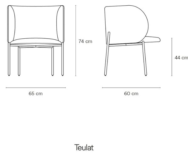 Modré látkové lounge křeslo Teulat Mogi