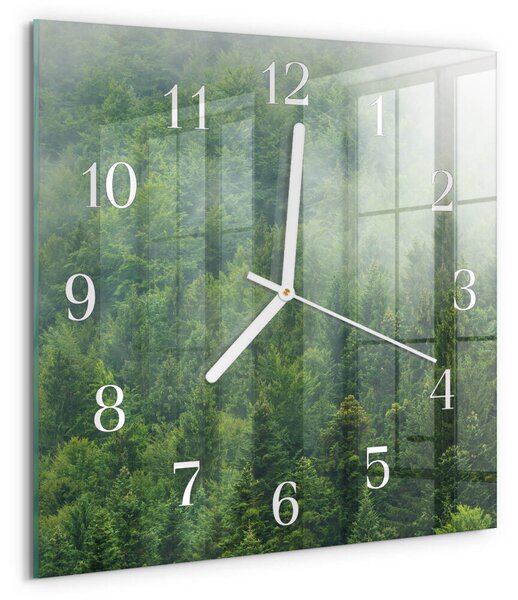 Skleněné hodiny Mlžný les zskb-30x30-00090986