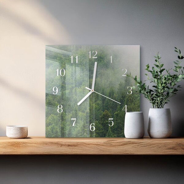 Skleněné hodiny Mlžný les zskb-30x30-00090986
